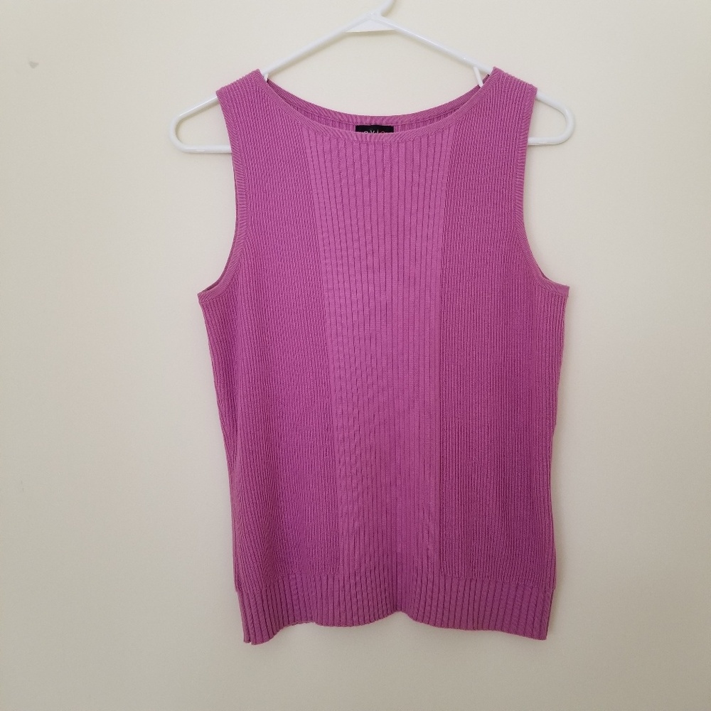 Evie Women's Sleeveless Pink Knit Blouse - Medium